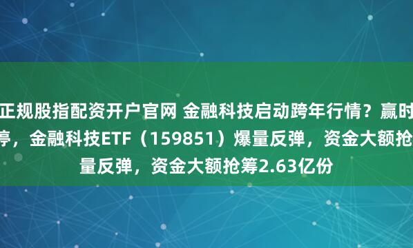 正规股指配资开户官网 金融科技启动跨年行情？赢时胜20CM涨停，金融科技ETF（159851）爆量反弹，资金大额抢筹2.63亿份